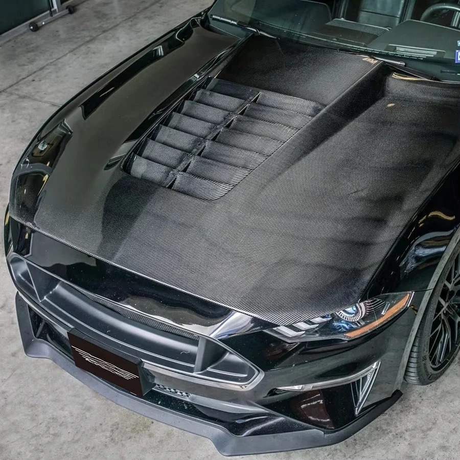 2015-2023 for  Carbon Fiber GT500 Style Hood Bonnet Body Kit with Bolts New Condition